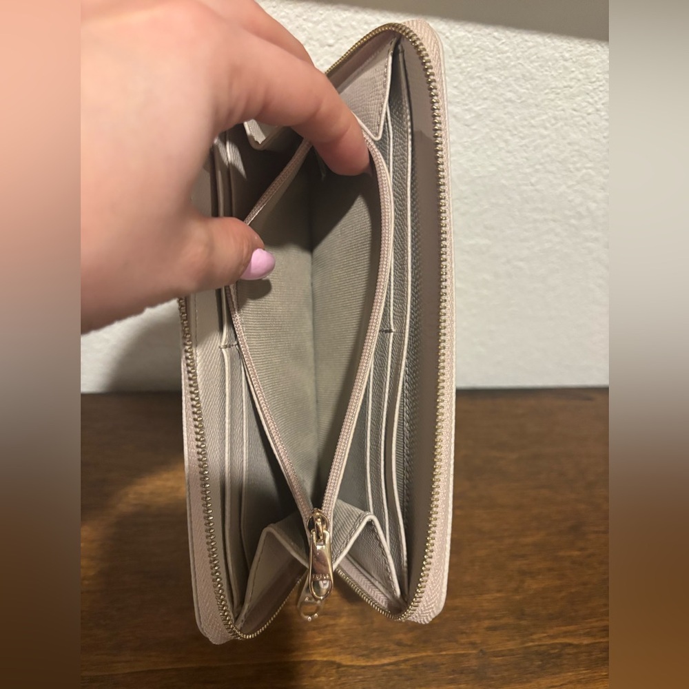 Furla Beige Textured Wallet - Picture 14 of 16
